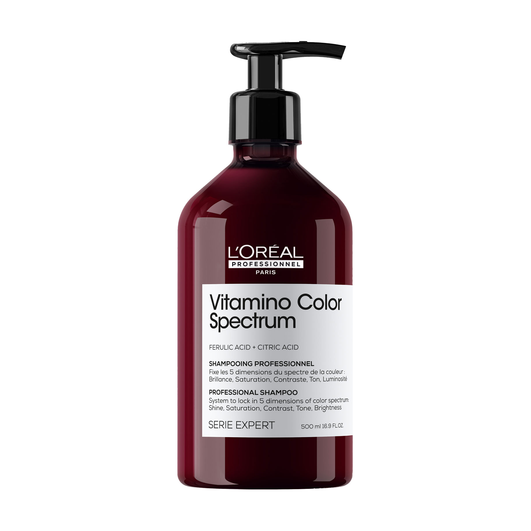 Професійний шампунь L'Oreal Professionnel Serie Expert Vitamino Color Spectrum Professional Shampoo для сяючого блиску та збереження 5 вимірів колірного спектру після фарбування волосся, 500 мл